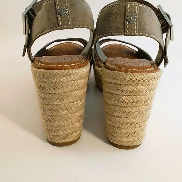 Sam Edelman Circus Gray Suede Delalah Epadrille Wedges Ankle Strap Sandals Sz 8 - Picture 12 of 12